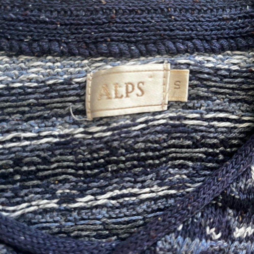 Men's Navy Patterned Sweater - Picture 3 of 3